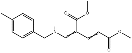 DIMETHYL (E)-4-((Z)-1-[(4-METHYLBENZYL)AMINO]ETHYLIDENE)-2-PENTENEDIOATE Struktur