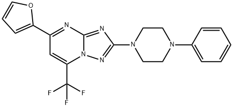 5-(2-FURYL)-2-(4-PHENYLPIPERAZINO)-7-(TRIFLUOROMETHYL)[1,2,4]TRIAZOLO[1,5-A]PYRIMIDINE Struktur