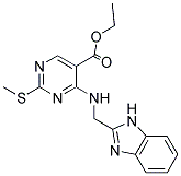 ETHYL 4-[(1H-BENZIMIDAZOL-2-YLMETHYL)AMINO]-2-(METHYLTHIO)PYRIMIDINE-5-CARBOXYLATE Struktur