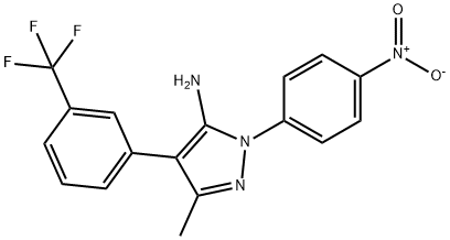 3-METHYL-1-(4-NITROPHENYL)-4-[3-(TRIFLUOROMETHYL)PHENYL]-1H-PYRAZOL-5-YLAMINE Struktur