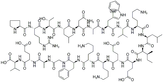 H-PRO-ARG-THR-LEU-ASN-ALA-TRP-VAL-LYS-LEU-ILE-GLU-GLU-LYS-LYS-PHE-GLY-ALA-GLU-VAL-OH Struktur