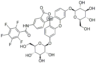 5-(PENTAFLUOROBENZOYLAMINO)FLUORESCEIN DI-BETA-D-GLUCOPYRANOSIDE Struktur