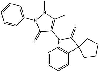 N-(2,3-DIMETHYL-5-OXO-1-PHENYL(3-PYRAZOLIN-4-YL))(PHENYLCYCLOPENTYL)FORMAMIDE Struktur