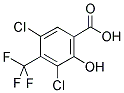 3,5-DICHLORO-2-HYDROXY-4-(TRIFLUOROMETHYL)BENZOIC ACID Struktur