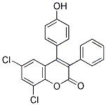 6,8-DICHLORO-4-(4'-HYDROXYPHENYL)-3-PHENYL COUMARIN Struktur