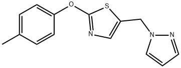 2-(4-METHYLPHENOXY)-5-(1H-PYRAZOL-1-YLMETHYL)-1,3-THIAZOLE Struktur