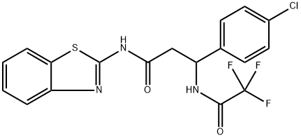 N-(1,3-BENZOTHIAZOL-2-YL)-3-(4-CHLOROPHENYL)-3-[(2,2,2-TRIFLUOROACETYL)AMINO]PROPANAMIDE Struktur