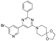 8-[6-(5-BROMOPYRIDIN-3-YL)-2-PHENYLPYRIMIDIN-4-YL]-1,4-DIOXA-8-AZASPIRO[4.5]DECANE Struktur