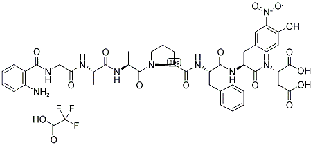 2-AMINOBENZOYL-GLY-ALA-ALA-PRO-PHE-NITRO-TYR-ASP TRIFLUOROACETATE SALT Struktur