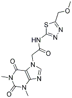 2-(1,3-DIMETHYL-2,6-DIOXO-1,2,3,6-TETRAHYDRO-7H-PURIN-7-YL)-N-[5-(METHOXYMETHYL)-1,3,4-THIADIAZOL-2-YL]ACETAMIDE Struktur