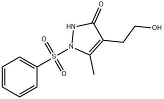 4-(2-HYDROXYETHYL)-5-METHYL-1-(PHENYLSULFONYL)-1,2-DIHYDRO-3H-PYRAZOL-3-ONE Struktur