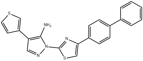 1-(4-[1,1'-BIPHENYL]-4-YL-1,3-THIAZOL-2-YL)-4-(3-THIENYL)-1H-PYRAZOL-5-AMINE Struktur