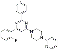 4-(2-FLUORO-PHENYL)-2-PYRIDIN-4-YL-6-(4-PYRIDIN-2-YL-PIPERAZIN-1-YL)-PYRIMIDINE Struktur