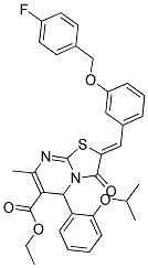 (Z)-ETHYL 2-(3-(4-FLUOROBENZYLOXY)BENZYLIDENE)-5-(2-ISOPROPOXYPHENYL)-7-METHYL-3-OXO-3,5-DIHYDRO-2H-THIAZOLO[3,2-A]PYRIMIDINE-6-CARBOXYLATE Struktur