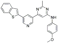 [6-(5-BENZO[B]THIOPHEN-2-YL-PYRIDIN-3-YL)-2-METHYL-PYRIMIDIN-4-YL]-(4-METHOXY-PHENYL)-AMINE Struktur