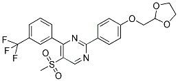 2-[4-((1,3-DIOXOLAN-2-YL)METHOXY)PHENYL]-5-(METHYLSULFONYL)-4-(3-(TRIFLUOROMETHYL)PHENYL)PYRIMIDINE Struktur