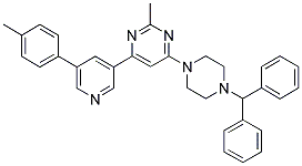 4-(4-BENZHYDRYL-PIPERAZIN-1-YL)-2-METHYL-6-(5-P-TOLYL-PYRIDIN-3-YL)-PYRIMIDINE Struktur