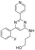 3-([6-(2-FLUOROPHENYL)-2-PYRIDIN-4-YLPYRIMIDIN-4-YL]AMINO)PROPAN-1-OL Struktur