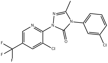 4-(3-CHLOROPHENYL)-2-[3-CHLORO-5-(TRIFLUOROMETHYL)-2-PYRIDINYL]-5-METHYL-2,4-DIHYDRO-3H-1,2,4-TRIAZOL-3-ONE Struktur