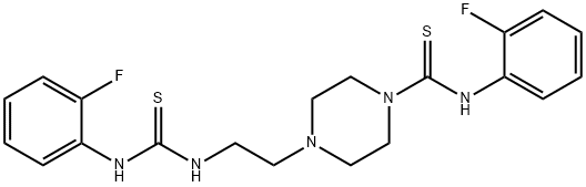 4-(2-([(2-FLUOROANILINO)CARBOTHIOYL]AMINO)ETHYL)-N-(2-FLUOROPHENYL)TETRAHYDRO-1(2H)-PYRAZINECARBOTHIOAMIDE Struktur