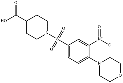 1-[(4-MORPHOLINO-3-NITROPHENYL)SULFONYL]-4-PIPERIDINECARBOXYLIC ACID Struktur