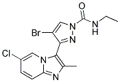 3-[4-BROMO-1-[(ETHYLAMINO)CARBONYL]PYRAZOL-3-YL]-5-CHLORO-2-METHYLPYRIDO[1,6-A]-1H-IMIDAZOLE Struktur