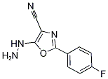 2-(4-FLUOROPHENYL)-5-HYDRAZINO-1,3-OXAZOLE-4-CARBONITRILE Struktur