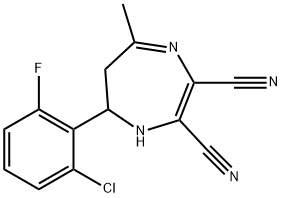 7-(2-CHLORO-6-FLUOROPHENYL)-5-METHYL-6,7-DIHYDRO-1H-1,4-DIAZEPINE-2,3-DICARBONITRILE Struktur