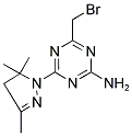 4-(BROMOMETHYL)-6-(3,5,5-TRIMETHYL-4,5-DIHYDRO-1H-PYRAZOL-1-YL)-1,3,5-TRIAZIN-2-AMINE Struktur