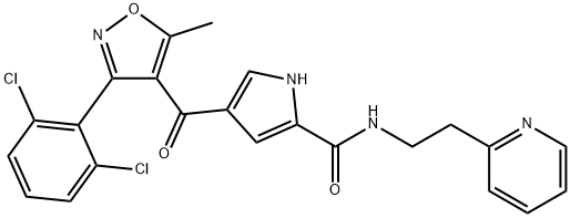 4-([3-(2,6-DICHLOROPHENYL)-5-METHYL-4-ISOXAZOLYL]CARBONYL)-N-[2-(2-PYRIDINYL)ETHYL]-1H-PYRROLE-2-CARBOXAMIDE Struktur