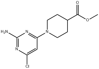 1-(2-AMINO-6-CHLORO-PYRIMIDIN-4-YL)-PIPERIDINE-4-CARBOXYLIC ACID METHYL ESTER Struktur