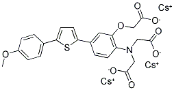 2-AMINO-5-[5-(4-METHOXYPHENYL)-2-THIENYL]PHENOL-N,N,O-TRIACETIC ACID TRICESIUM SALT Struktur