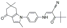 2-(2,2-DIMETHYLPROPANOYL)-3-((4-(2,6,6-TRIMETHYL-4-OXO(5,6,7-TRIHYDROINDOLYL))PHENYL)AMINO)PROP-2-ENENITRILE Struktur