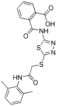 2-({[5-({2-[(2,6-DIMETHYLPHENYL)AMINO]-2-OXOETHYL}THIO)-1,3,4-THIADIAZOL-2-YL]AMINO}CARBONYL)BENZOIC ACID Struktur