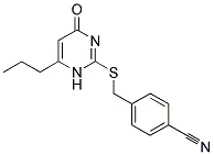 4-([(4-OXO-6-PROPYL-1,4-DIHYDROPYRIMIDIN-2-YL)THIO]METHYL)BENZONITRILE Struktur