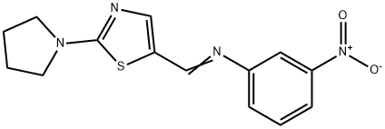 3-NITRO-N-((E)-[2-(1-PYRROLIDINYL)-1,3-THIAZOL-5-YL]METHYLIDENE)ANILINE Struktur