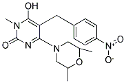 4-(2,6-DIMETHYLMORPHOLIN-4-YL)-6-HYDROXY-1-METHYL-5-(4-NITROBENZYL)-1H-PYRIMIDIN-2-ONE Struktur