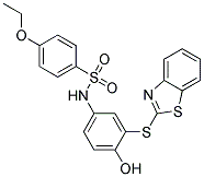 N-[3-(1,3-BENZOTHIAZOL-2-YLTHIO)-4-HYDROXYPHENYL]-4-ETHOXYBENZENESULFONAMIDE Struktur