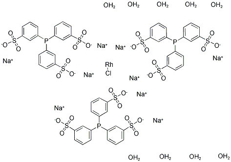 CHLOROTRIS[3,3',3''-PHOSPHINIDYNETRIS(BENZENESULFONATO)]RHODIUM(I) NONASODIUM SALT NONAHYDRATE Struktur