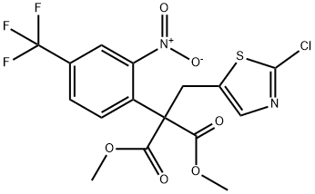 DIMETHYL 2-[(2-CHLORO-1,3-THIAZOL-5-YL)METHYL]-2-[2-NITRO-4-(TRIFLUOROMETHYL)PHENYL]MALONATE Struktur