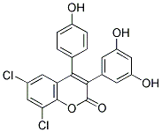 6,8-DICHLORO-4-(3',5'-DIHYDROXYPHENYL)-4-(4'-HYDROXYPHENYL)COUMARIN Struktur