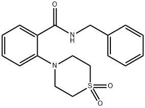 N-BENZYL-2-(1,1-DIOXO-1LAMBDA6,4-THIAZINAN-4-YL)BENZENECARBOXAMIDE Struktur