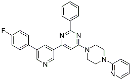 4-[5-(4-FLUORO-PHENYL)-PYRIDIN-3-YL]-2-PHENYL-6-(4-PYRIDIN-2-YL-PIPERAZIN-1-YL)-PYRIMIDINE Struktur