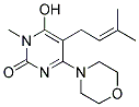 6-HYDROXY-1-METHYL-5-(3-METHYLBUT-2-ENYL)-4-MORPHOLIN-4-YLPYRIMIDIN-2(1H)-ONE Struktur