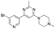 4-(5-BROMOPYRIDIN-3-YL)-2-METHYL-6-(4-METHYLPIPERAZIN-1-YL)PYRIMIDINE Struktur