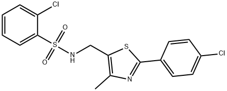 2-CHLORO-N-([2-(4-CHLOROPHENYL)-4-METHYL-1,3-THIAZOL-5-YL]METHYL)BENZENESULFONAMIDE Struktur