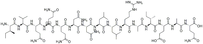 H-ILE-VAL-GLN-GLN-GLN-ASN-ASN-LEU-LEU-ARG-ALA-ILE-GLU-ALA-GLN-OH Struktur