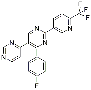 4-(4-FLUOROPHENYL)-5-(PYRIMIDIN-4-YL)-2-(6-(TRIFLUOROMETHYL)PYRIDIN-3-YL)PYRIMIDINE Struktur