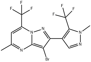 3-BROMO-5-METHYL-2-[1-METHYL-5-(TRIFLUOROMETHYL)-1H-PYRAZOL-4-YL]-7-(TRIFLUOROMETHYL)PYRAZOLO[1,5-A]PYRIMIDINE Struktur