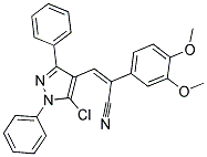 (Z)-3-(5-CHLORO-1,3-DIPHENYL-1H-PYRAZOL-4-YL)-2-(3,4-DIMETHOXYPHENYL)-2-PROPENENITRILE Struktur